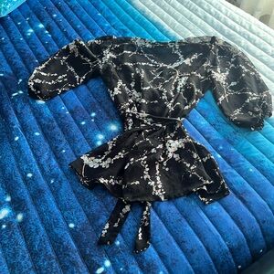 Sheer Top with Waist Tie